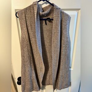New Directions Taupe Sleeveless Cardigan